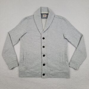 Faherty Light Gray Men's Cardigan Sweater